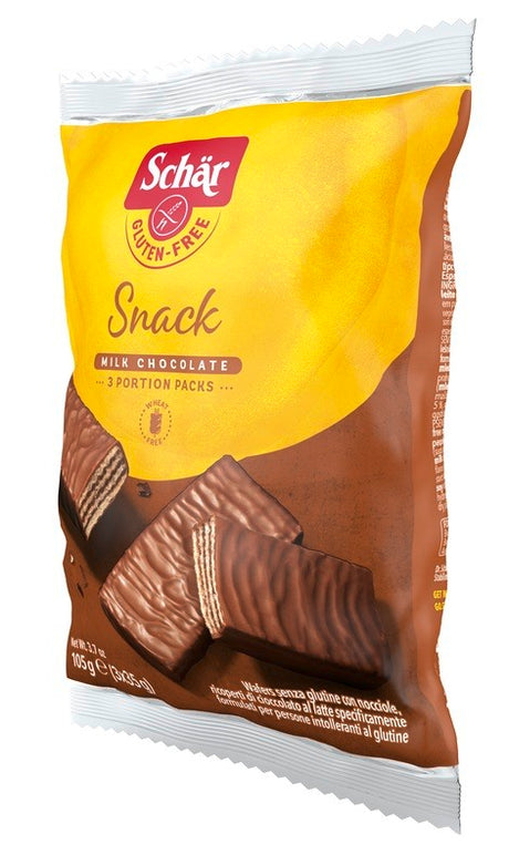 schar due schar snack con cioccolato al latte e nocciole 3 wafer x 35 g schar ean 8008698005286