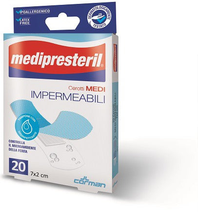 corman cerotto medio medipresteril impermeabile 7x2cm 20 pezzi medi presteril ean 8016867000697