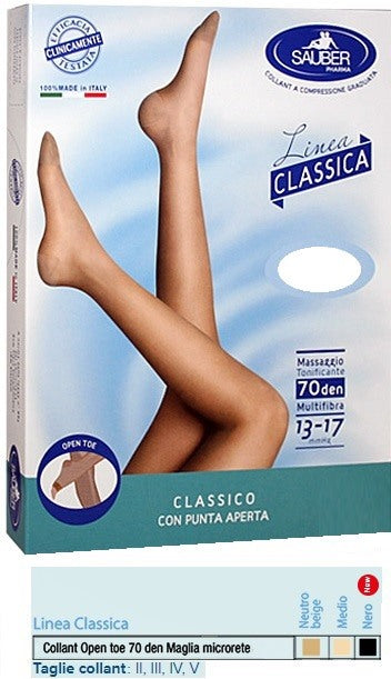desa pharma sauber collant open toe maglia microrete 70 den colore medio 4 linea classica sauber ean 8005520000792