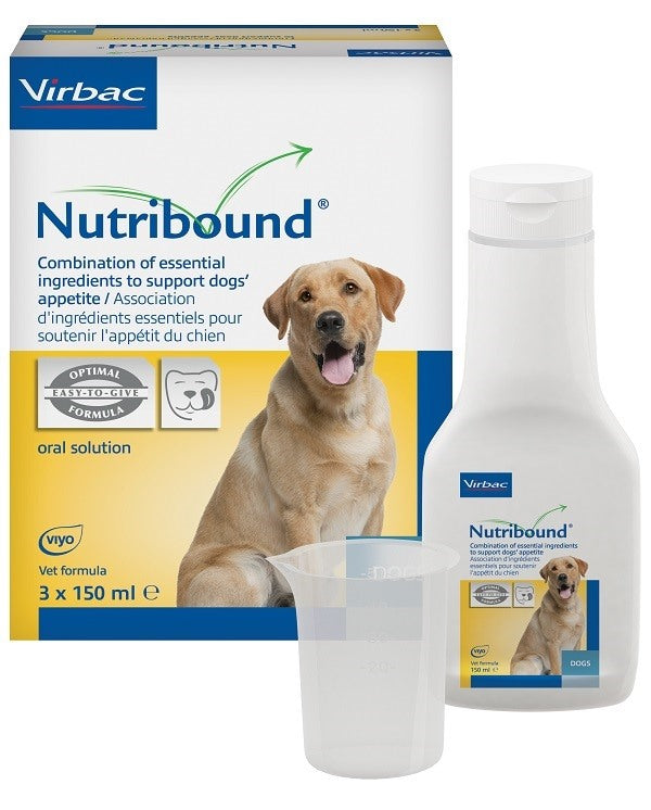 vet paraf nutribound soluzione orale appetibile per cane 3 flaconi da 150 ml virbac ean 3597133067569
