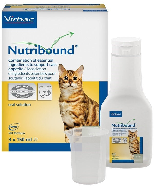 vet paraf nutribound soluzione orale appetibile per gatto 3 flaconi da 150 ml virbac ean 3597133067552