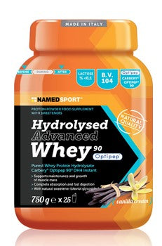named sport hydrolysed advanced whey vanilla cream barattolo polvere orale 750 g named ean 8054956340934