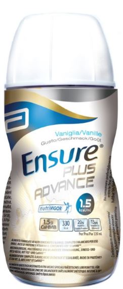 abbott ensure plus advance vaniglia 4 bottiglie da 220 ml ensure ean 8710428007698