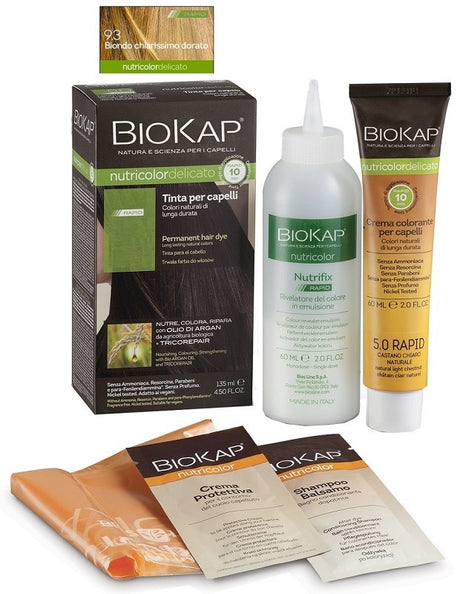 bios line spa bios line biokap nutricolor delicato rapid tinta 93 biondo chiarissmo dorato 135 ml biokap ean 8030243015297