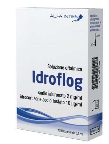 alfa intes soluzione oftalmica idroflog a base di ialuronato di sodio e idrocortisone sodio fosfato 15 flaconcini da 05 ml alfa intes