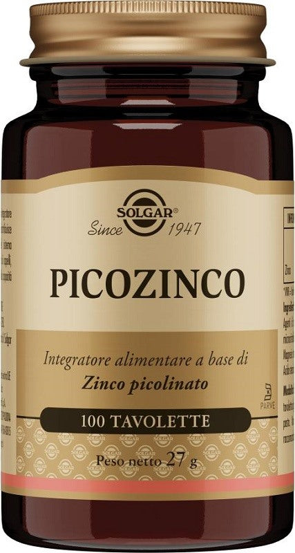 solgar italia picozinco 100 tavolette solgar ean 0033984013483