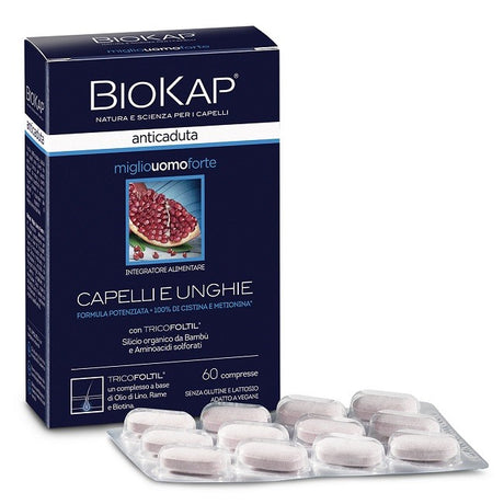 bios line biokap anticaduta miglio uomo forte con tricofoltil 60 compresse biokap ean 8030243025890