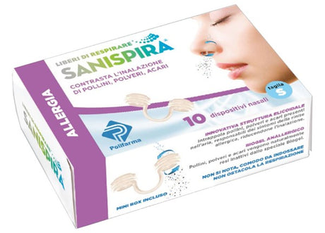 polifarma sanispira allergia dispositivo nasale 10 pezzi taglia m sanispira ean 8052432020028