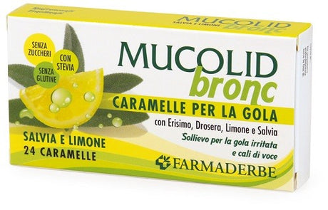 farmaderbe mucolid bronc salvia limone 24 caramelle farmaderbe ean 8058456783130