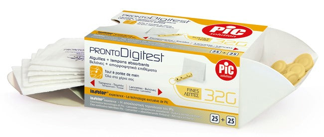 pikdare diagnostica lancette pungidito pic pronto digitest gauge 32 25 pezzi pic ean 6945630113765