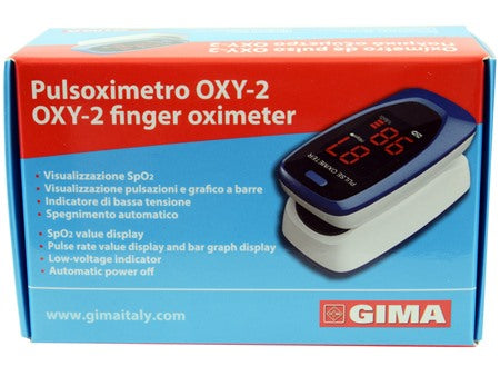 gima pulsoximetro da dito oxy 2 schermo led 60x305x325mm 1 pezzo gima ean 8023279350722