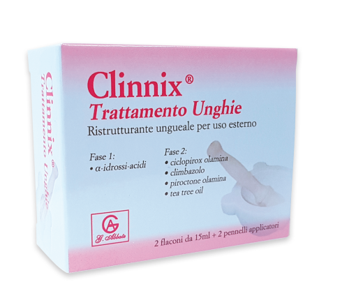 abbate av pharma clinnix trattamento unghie 2 flaconi 15 ml 2 pennelli applicatori clinnix