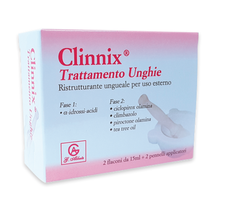 abbate av pharma clinnix trattamento unghie 2 flaconi 15 ml 2 pennelli applicatori clinnix