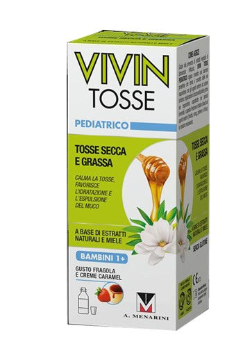 menarini otc vivin tosse pediatrico sciroppo per tosse secca e grassa gusto fragola e creme caramel 150 ml vivin ean 8059591080382