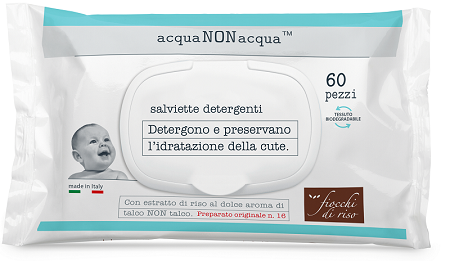 artsana fiocchi di riso acqua non acqua salviette detergenti 60 pezzi fiocchi di riso ean 8058664106080
