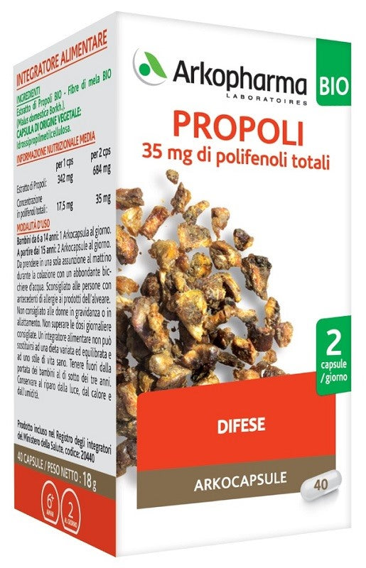 arkofarm arkopharma propoli bio 40 capsule arkofarm ean 3578835610154