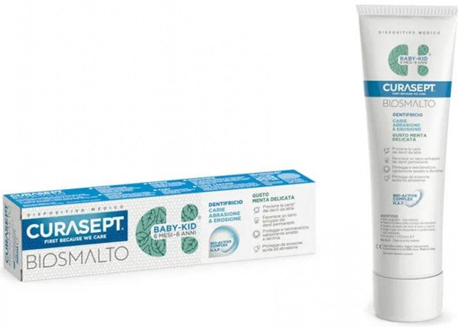 curasept curasept biosmalto dentifricio baby kid menta carie abrasione erosione 50 ml curasept ean 8056746071202