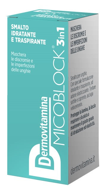 pasquali dermovitamina dermovitamina micoblock 3 in 1 smalto idratante e traspirante turchese 5 ml dermovitamina ean 8032738385625