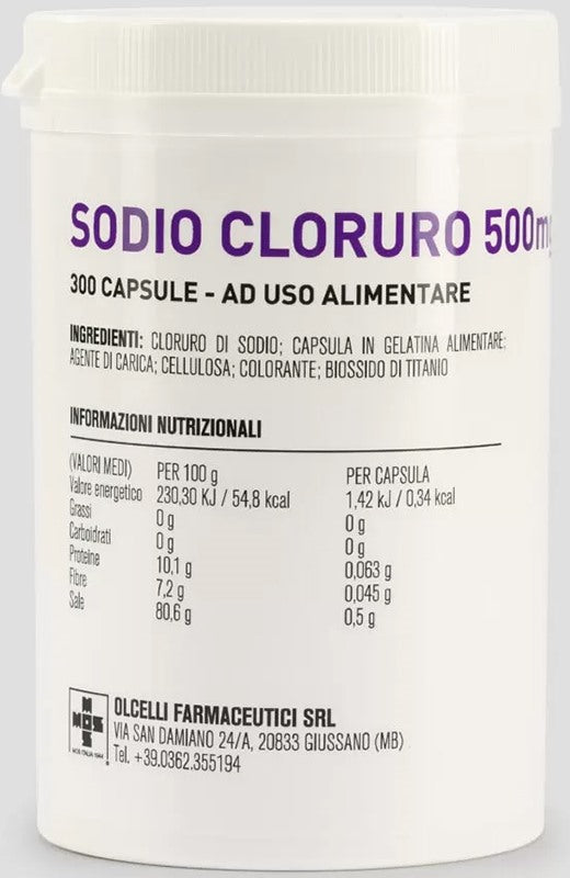 olcelli farmaceutici sodio cloruro 300 capsule 500mg ean 8006435002024