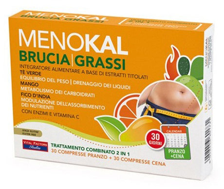 vital factors italia menokal bruciagrassi 30 compresse pranzo 30 compresse cena menokal ean 8058456601731