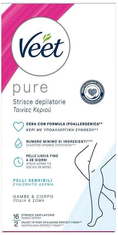 reckitt benckiser veet strisce corpo ipoallergeniche 16 pezzi veet ean 8056860820526