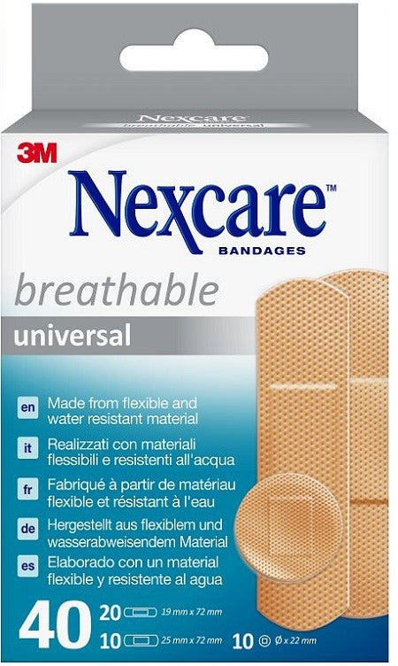 3m italia cerotto preparato nexcare universal assortiti 20 cerotto 19x72mm 10 cerotto 25x72mm 10 cerotto tondi 225mm nexcare ean 4054596756960