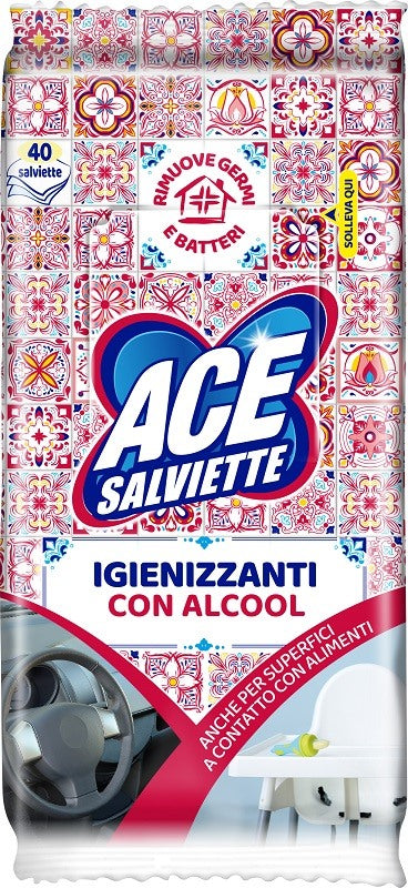 fater spa ace salviette igienizzanti alcool 40 pezzi fater ean 8001480600652