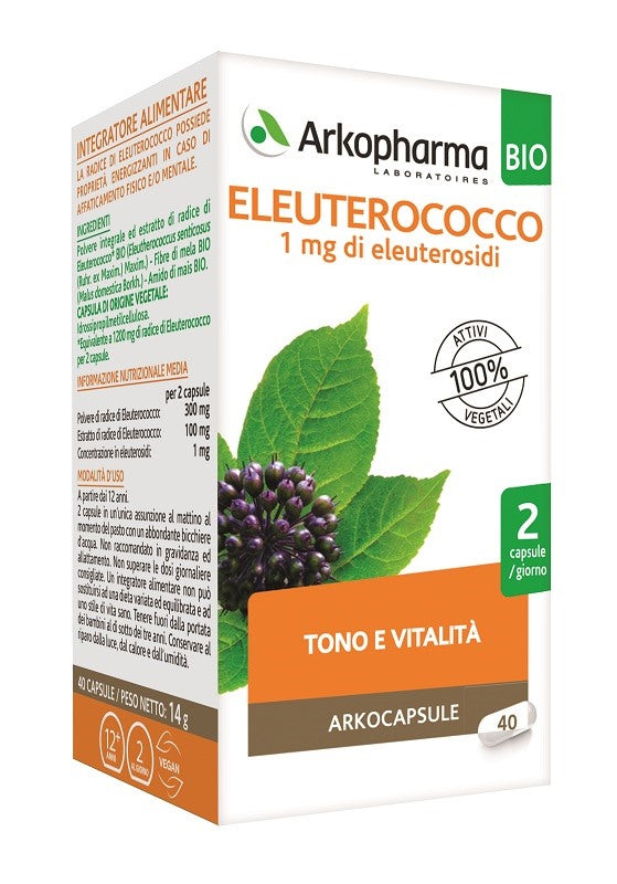 arkofarm arkocaps eleuterococco bio 40 capsule arkofarm ean 3578835610307
