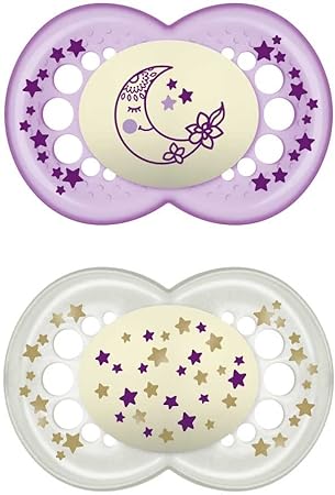 bamed baby italia mam succhietto original night 6 mesi silicone femmina 2 pezzi mam ean 9001616839757