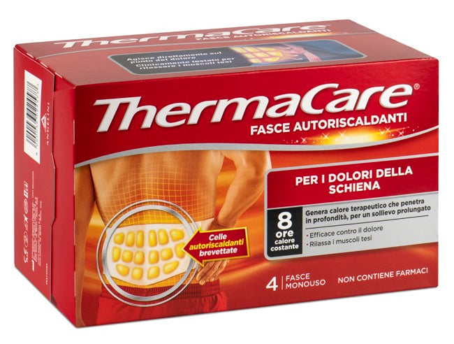 angelini ch fascia autoriscaldante a calore terapeutico thermacare schiena 4 pezzi thermacare ean 8000036024577