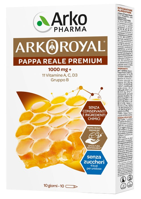 arkofarm arkoroyal pappa reale 1000 mg vitamine senza zucchero 10 fiale arkofarm ean 3578831419997