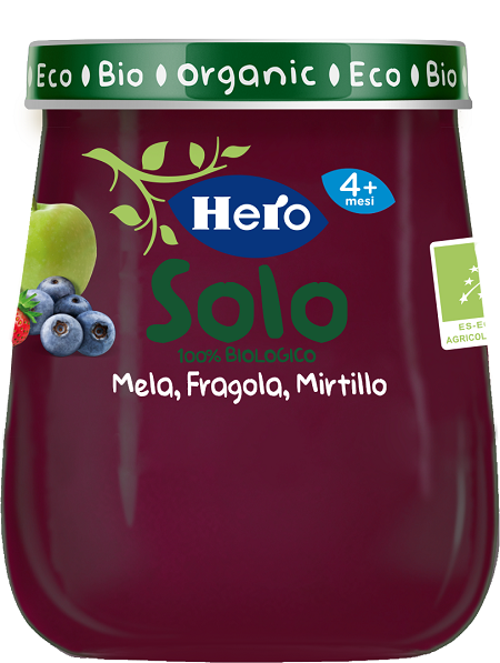 fater babycare hero baby solo omogeneizzato mela fragola mirtillo 120 g hero solo ean 8410175078667