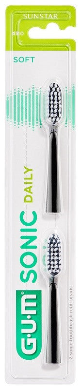 sunstar italiana gum sonic daily spazzolino batteria refill black 2 pezzi gum ean 7630019904803