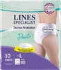 fater adult pannolone per incontinenza lines specialist derma pants maxi l 10 pezzi ean 8001480503823