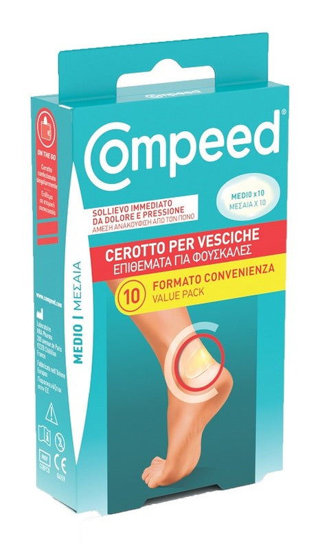 perrigo italia cerotti compeed per vesciche medio 10 pezzi carton compeed ean 3663555005004