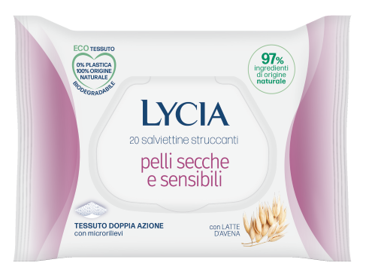sodalco lycia salviettine struccanti pelli secche e sensibili 20 pezzi lycia ean 8002340015357
