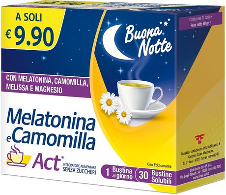 ff melatonina e camomilla act 30 bustine solubili senza zuccheri ean 8030936400775