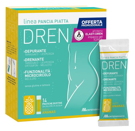 montefarmaco pancia piatta dren ananas 14 bustine stick pack torba drenante ean 8058363619683