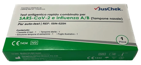 dispositivi anti covid test antigenico rapido covid 19 alltest autodiagnostico determinazione qualitativa antigeni sars cov 2 e influenza ab in tamponi nasali mediante immunocromatografia ean 6936983106481