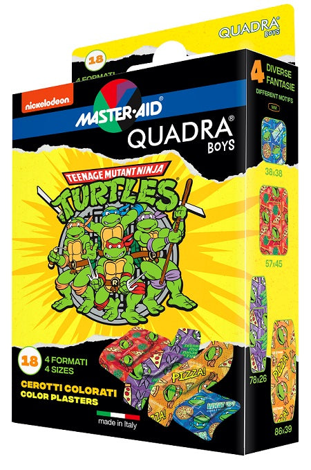 pietrasanta pharma cerotto master aid quadra boys ninja turtles assortiti 18 pezzi master aid ean 8032956147869