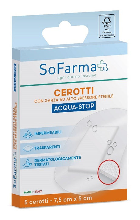 sofarmapiu cerotto acquastop 75x5 cm 5 pezzi sofarmapiu sofarmapiu ean 8017990084448