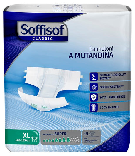 s i l c pannolino mutandina super xl classic soffisof 15 pezzi soffisof ean 8007300011059