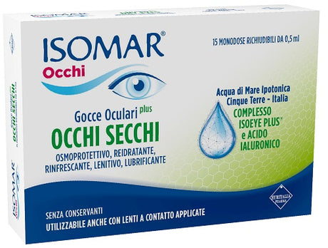 euritalia pharma div coswell isomar occhi secchi plus gocce oculari acido ialuronico 020 15 flaconcini isomar ean 8017045016042