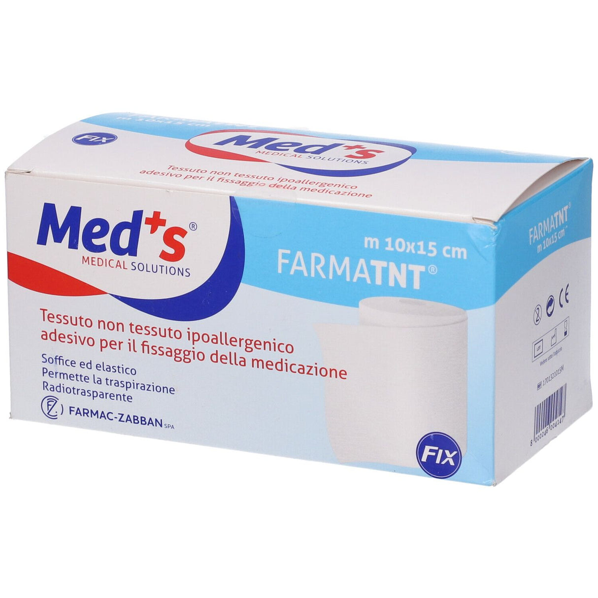 Pansement Meds Tissu Non Tissé Fixe Hypoallergénique Adhésif 1000x10 Cm Meds