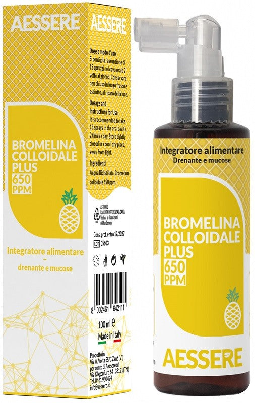 aessere bromelina colloidale plus 650ppm spray 100 ml aessere ean 8002461642081