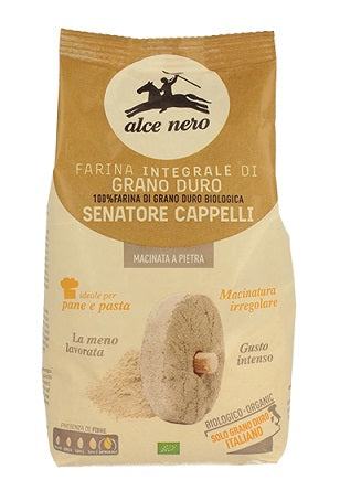 alce nero farina integrale senatore cappelli bio macinata a pietra 500 g alce nero ean 8009004811669