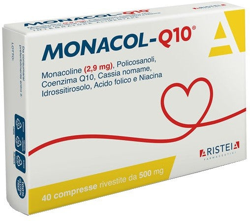 aristeia farmaceutici srl monacol q10 40 compresse aristeia farmaceutici ean 8056209550053
