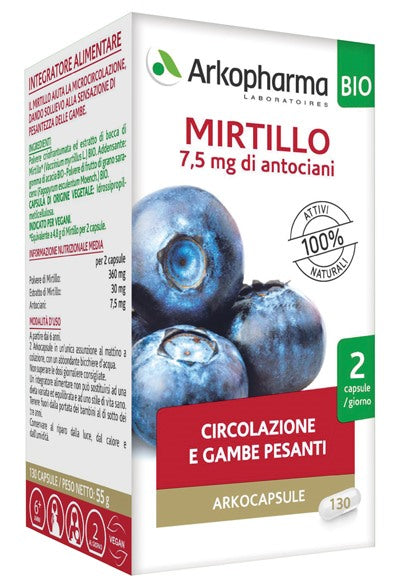 arkofarm arkocapsule mirtillo bio 40 capsule arkofarm ean 3578835610314