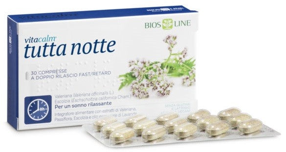 bios line vitacalm tutta notte fastretard 30 compresse vitacalm ean 8030243016874