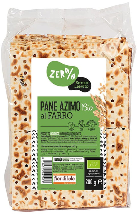 biotobio zero glutine pane azzimo farro bio 200 g zer glutine ean 8016323223646